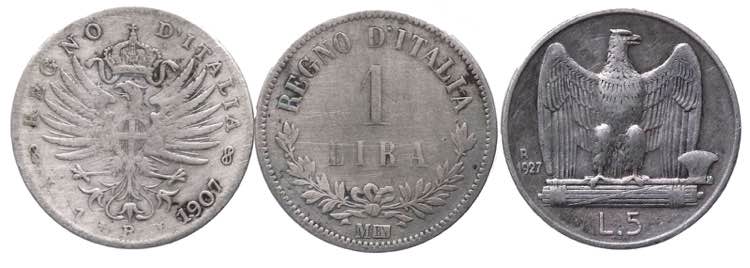 Regno dItalia - Lotto n.3 monete: ... 