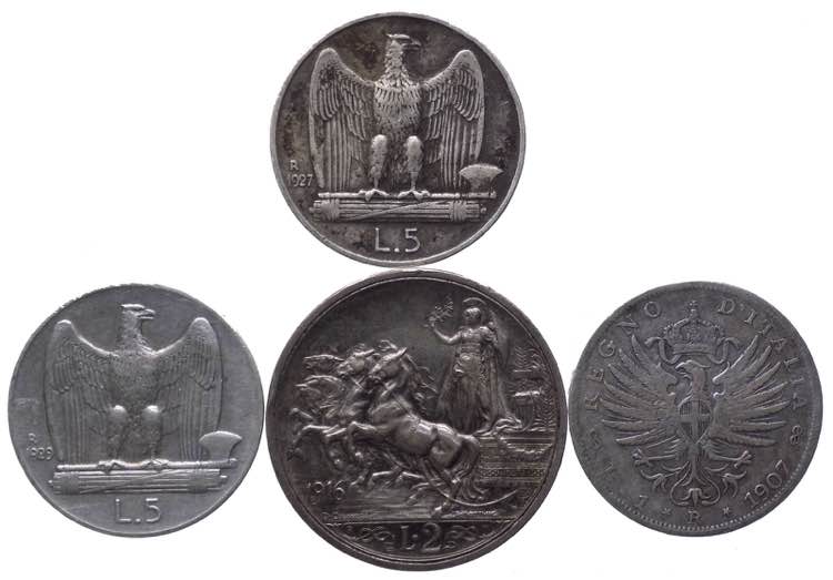 Regno dItalia - Lotto n.4 monete: ... 