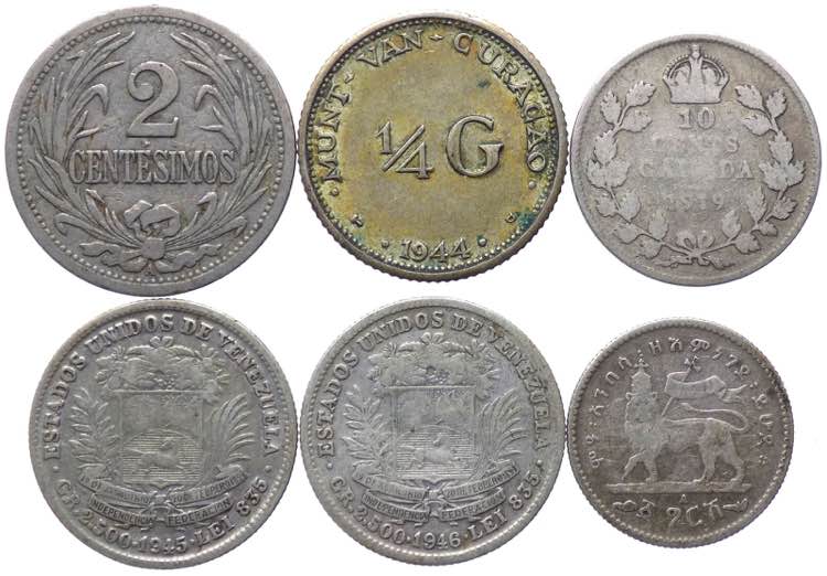 Monete Estere - Lotto n.6 monete, ... 