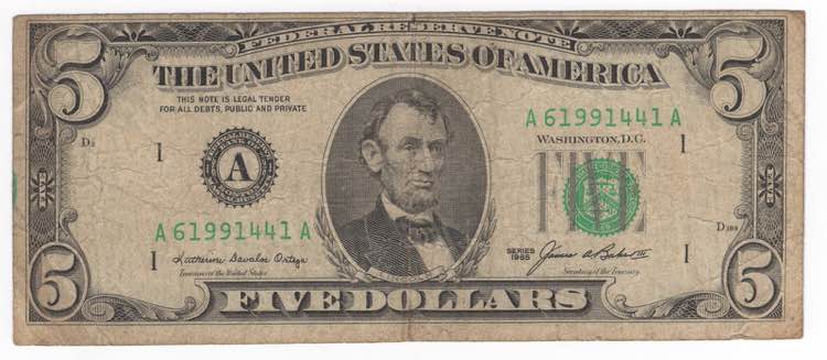 Stati Uniti DAmerica - 5 dollari ... 
