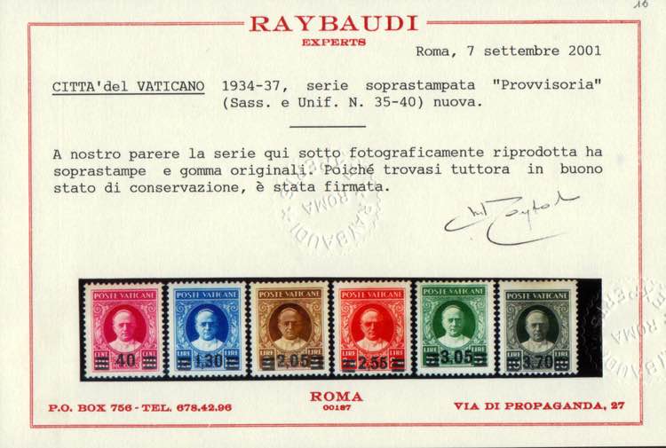 VATICANO - 1934 Provvisoria - ... 
