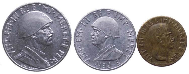 Lotto 3 monete: Albania - Vittorio ... 