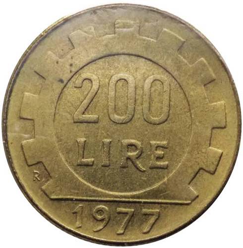 200 lire 1977 tipo Lavoro - mezza ... 