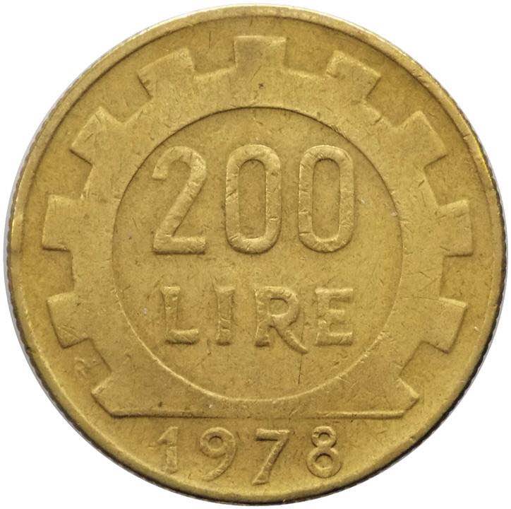 200 lire 1978 tipo Lavoro - testa ... 