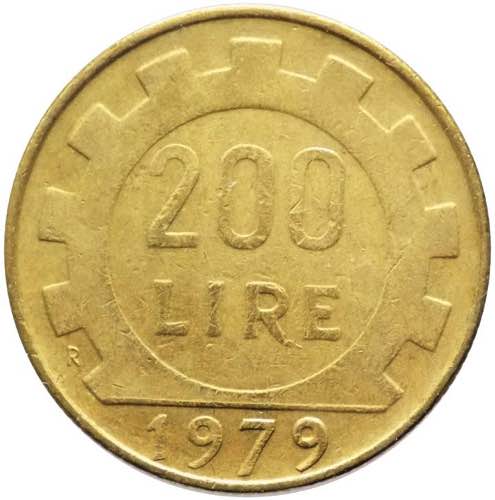 200 lire 1979 tipo Lavoro - testa ... 