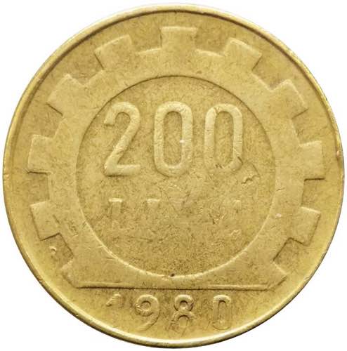 200 lire 1980 tipo Lavoro testa ... 