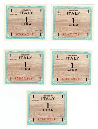 Lotto di 5 banconote - Italia - ... 
