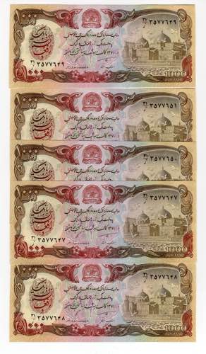 Lotto di 5 banconote - Afghanistan ... 