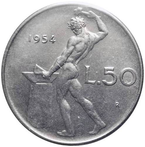 Monetazione in lire - 50 lire 1954 ... 