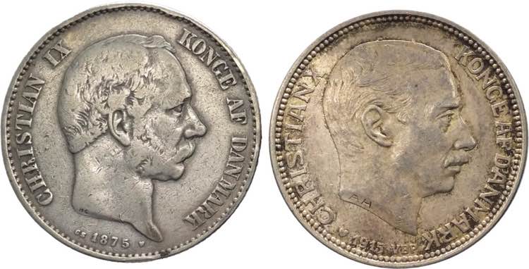 Danimarca - lotto di 2 monete da 2 ... 