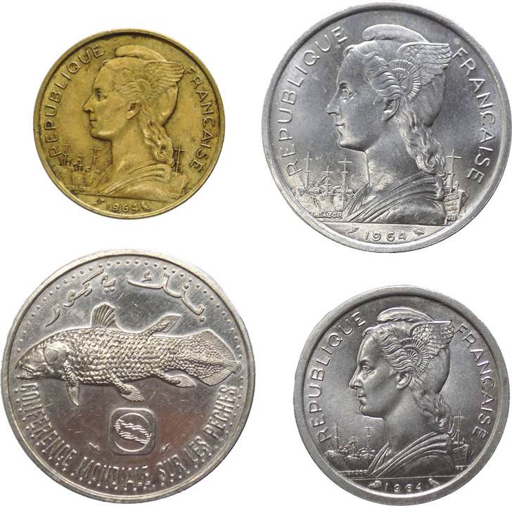 Isole Comores - lotto di 4 monete ... 