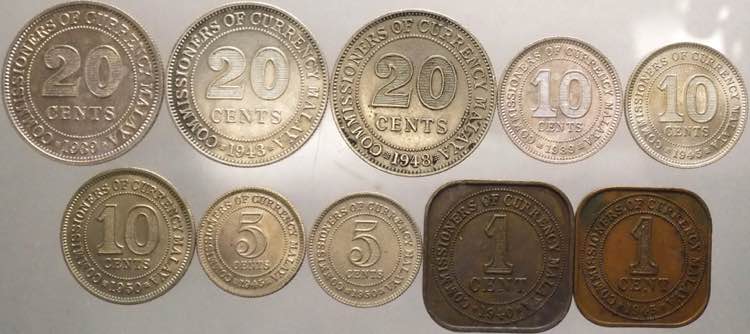 Malesia - lotto di 10 monete di ... 