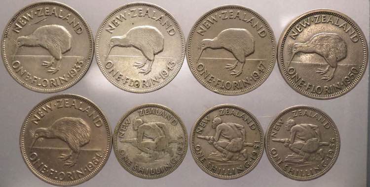 Nuova Zelanda - lotto di 8 monete ... 