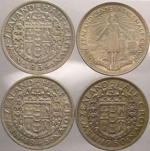 Nuova Zelanda - lotto di 4 monete ... 