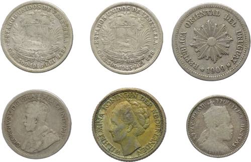 Monete estere - Lotto di 6 monete: ... 