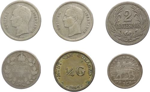 Monete estere - Lotto di 6 monete: ... 