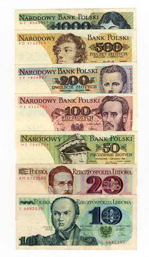 Polonia - lotto di 5 banconote di ... 