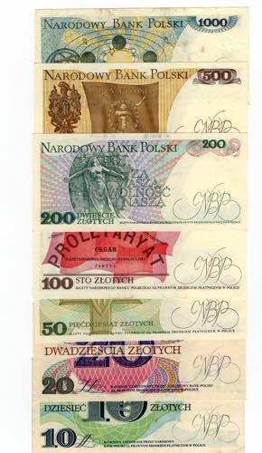 Polonia - lotto di 5 banconote di ... 