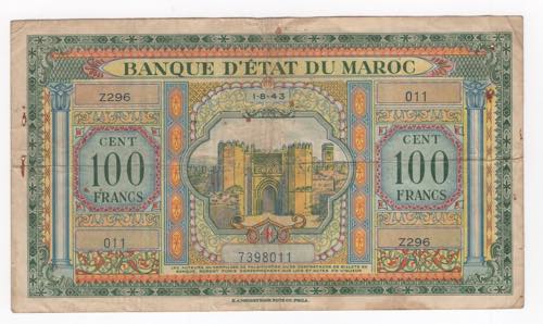 Marocco - 100 franchi - N° serie: ... 