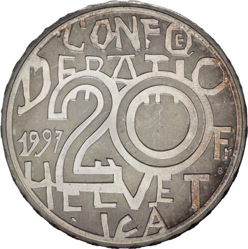 Svizzera - 20 franchi 1997 - 200° ... 