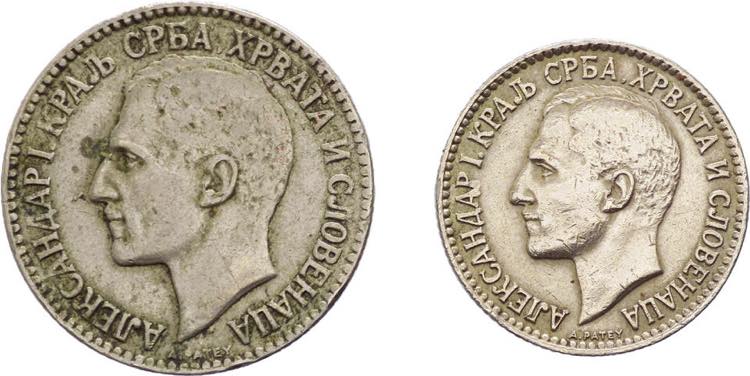 Serbia - lotto di 2 monete da 1 e ... 