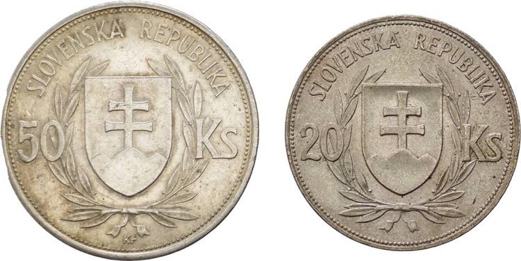 Slovacchia - lotto di 2 monete da ... 