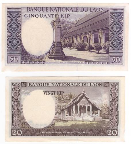Laos - lotto di 2 banconote da 50 ... 