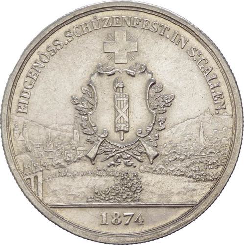 Svizzera - 5 franchi 1874 ... 