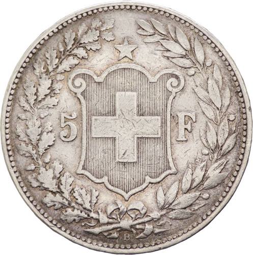 Svizzera - 5 franchi 1889 - KM# 34 ... 