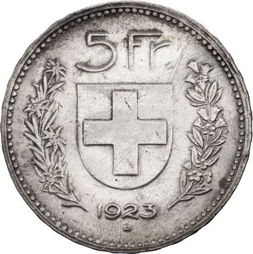 Svizzera - 5 franchi 1923 - KM# 37 ... 