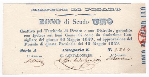 Pesaro - Buono da scudi 1 - ... 