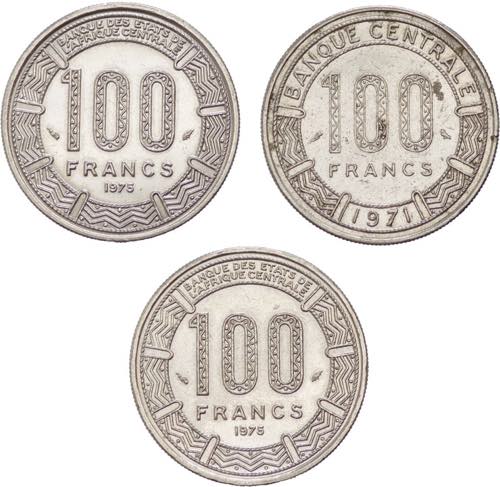 Congo e Ciad - Lotto 3 monete da ... 
