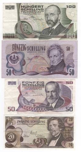 Lotto di 4 banconote Austria - ... 