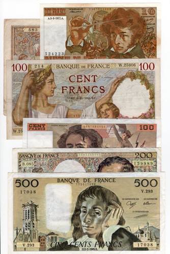 Francia - Lotto n.6 Banconote ... 