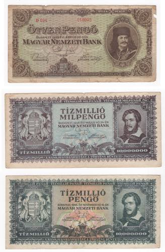 Lotto di 3 banconote: Ungheria - ... 