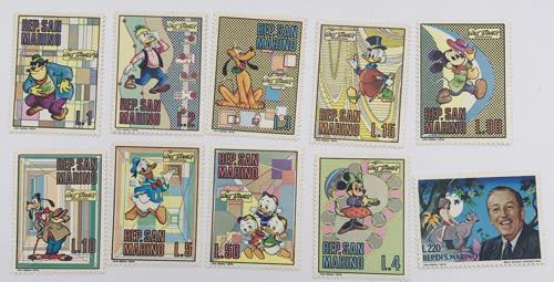 Lotto 10 francobolli serie Walt ... 