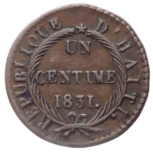 Haiti - 1 Cent 1831 - KM#A21 - Cu