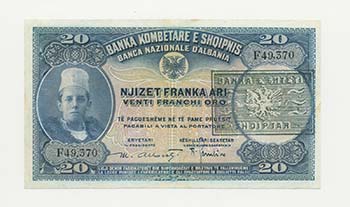 ALBANIA - Banconota 20 Franga 1926 ... 