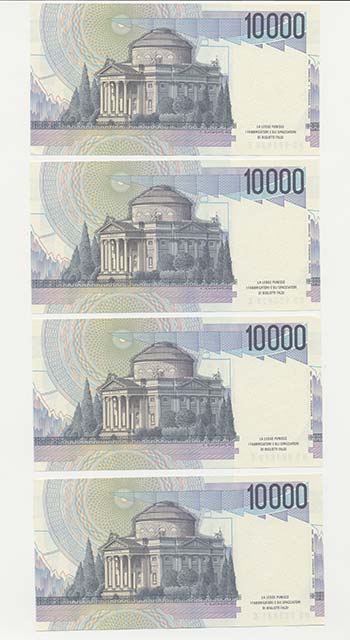 ITALIA - Lotto n.4 Banconote 10000 ... 