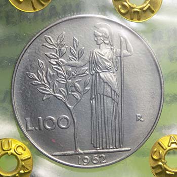 100 lire Minerva 1962 FDC