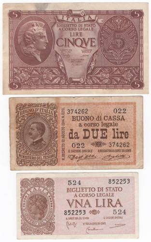 Italia - lotto di 3 banconote da 1 ... 