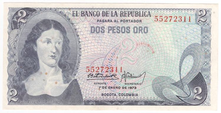 Colombia - 2 pesos 1973 -   ... 
