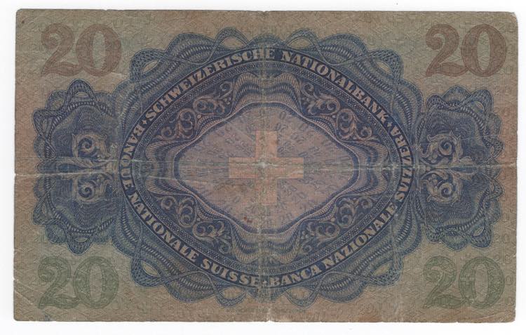Svizzera - 20 franchi  1940 - ... 