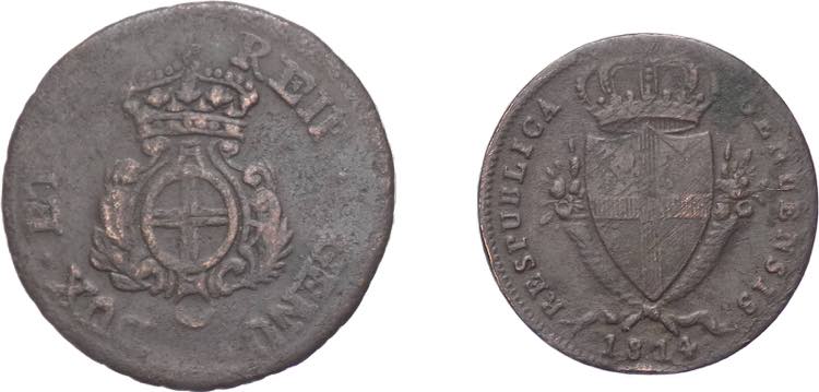 Genova - lotto di 2 monete da 2 ... 