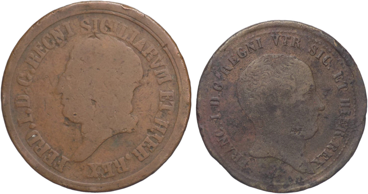 Lotto di 2 monete: 8 tornesi 1817 ... 