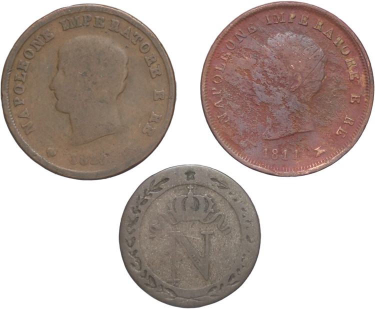 Lotto di 3 monete Napoleone ... 