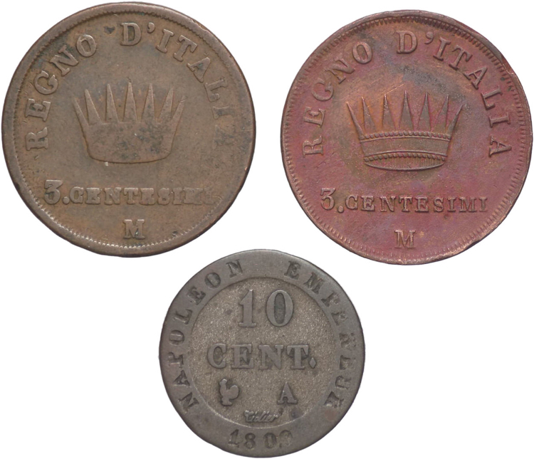 Lotto di 3 monete Napoleone ... 