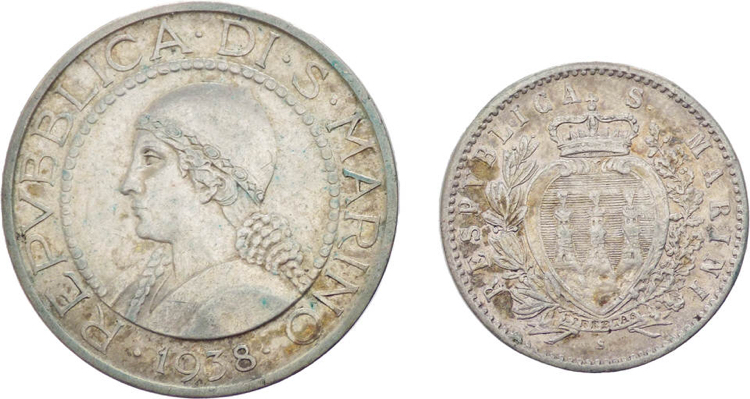 San Marino - Lotto di 2 monete: 50 ... 