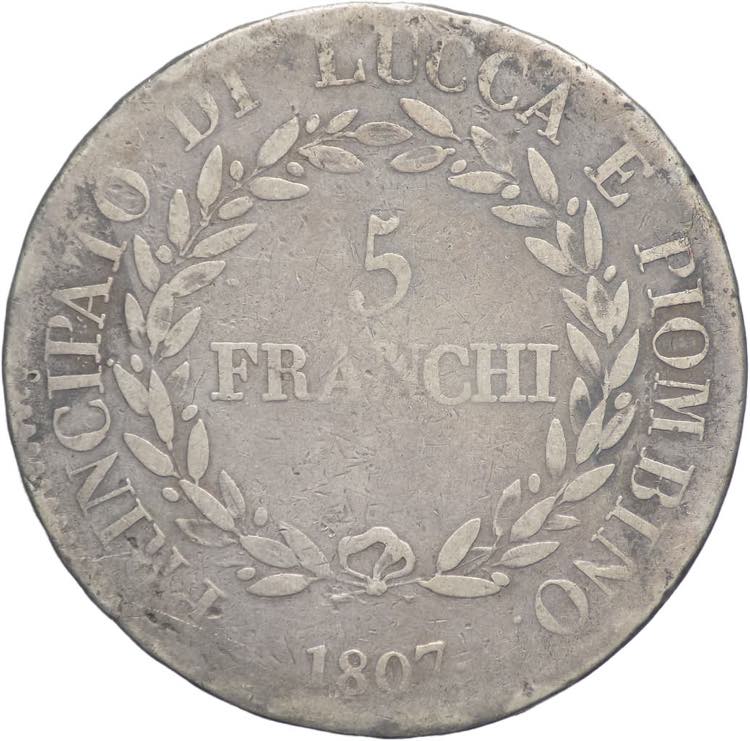 Lucca e Piombino - 5 franchi 1807 ... 