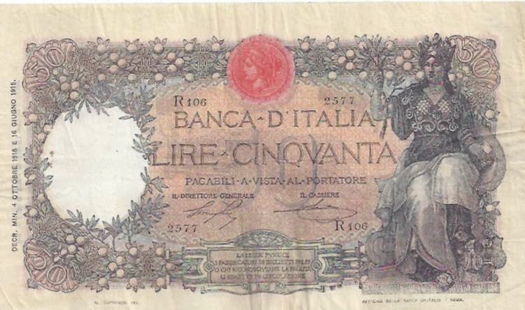 Banconota - 50 Lire 04/10/1918 - ... 